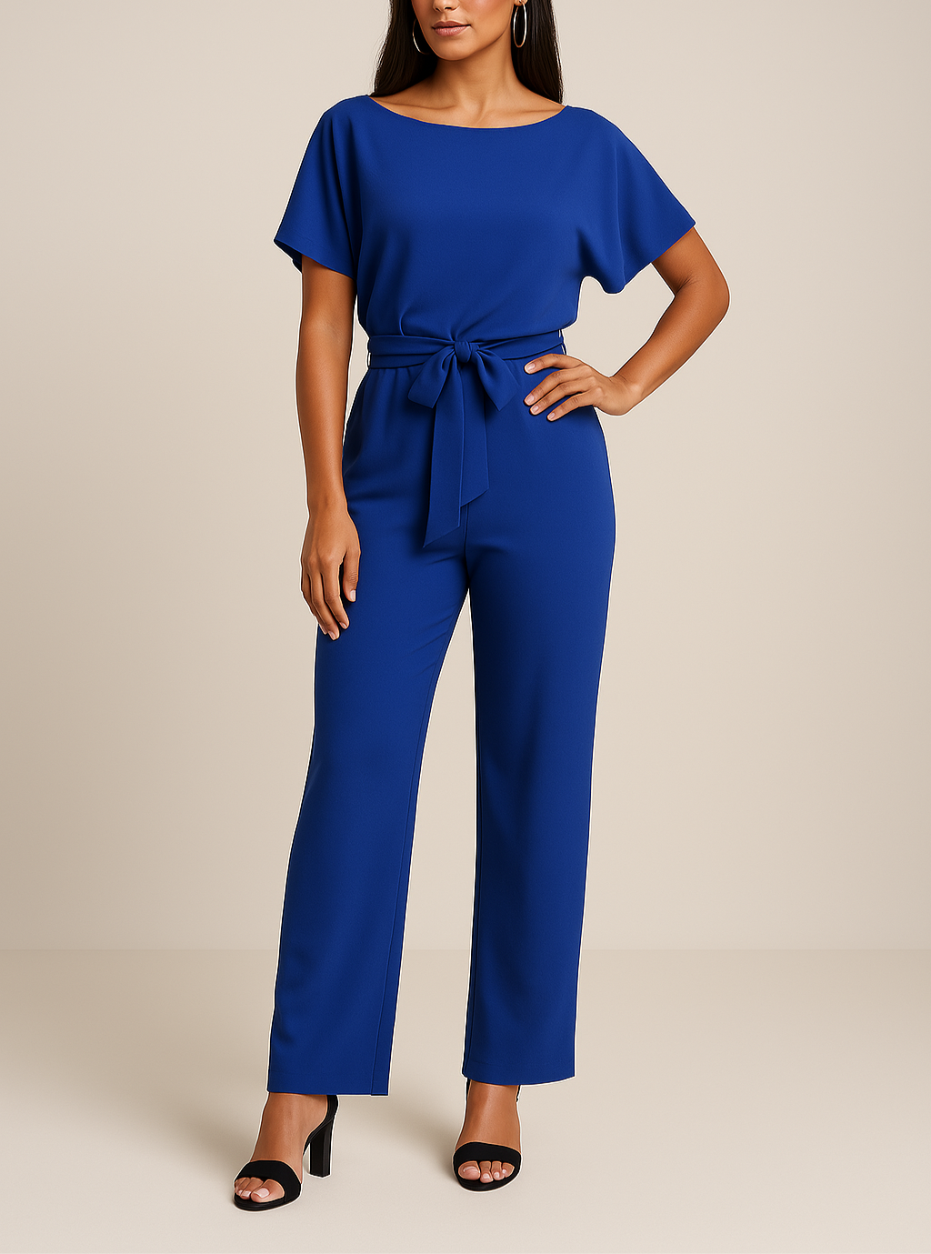 Bea - Women's Wide Leg Jumpsuit with Defined Waist