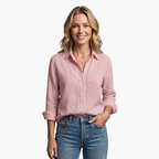 Women's Floral Print Long Sleeve Button-Down Shirt