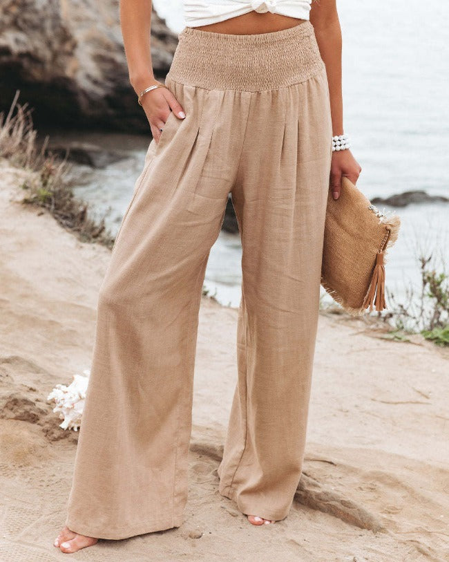 Caia - Women's High Waist Wide Leg Trousers