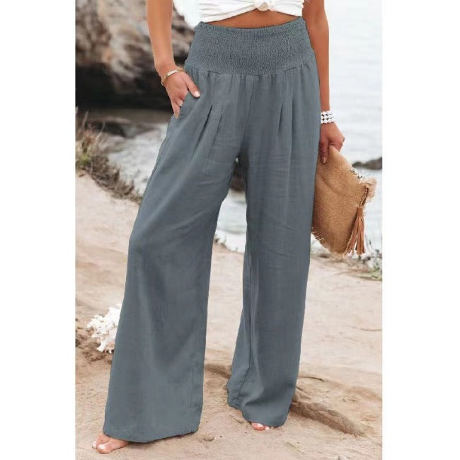 Caia - Women's High Waist Wide Leg Trousers