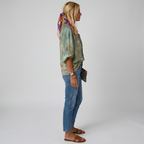 Women's Sage Floral Button-Front Blouse - Long Sleeve