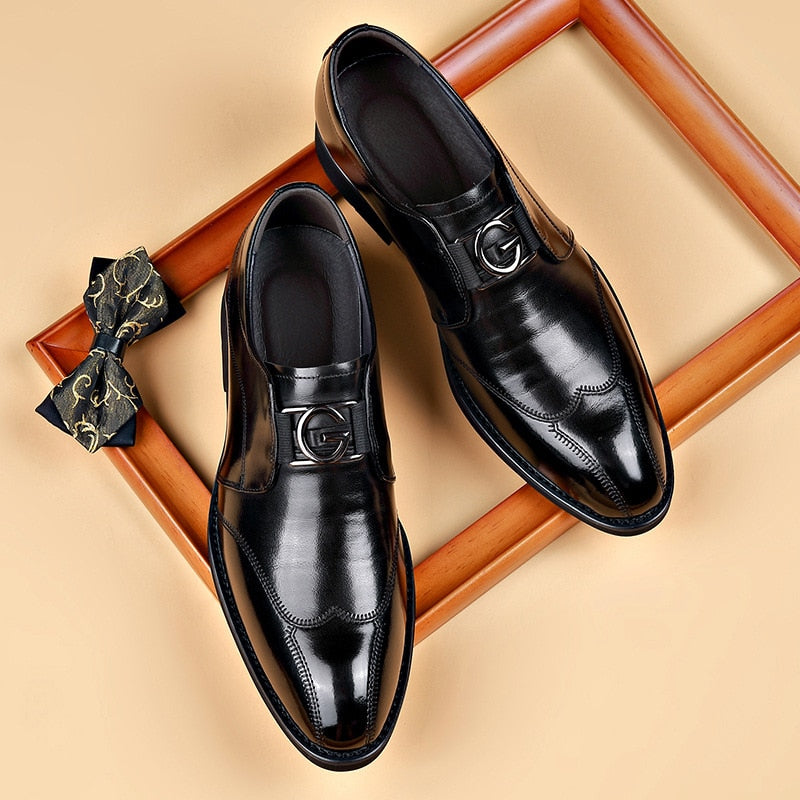 Giovanni - Men's Buckled Leather Dress Loafers