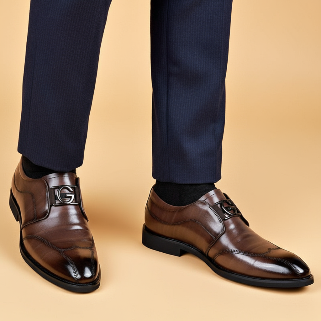 Giovanni - Men's Buckled Leather Dress Loafers
