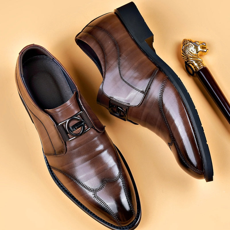 Giovanni - Men's Buckled Leather Dress Loafers