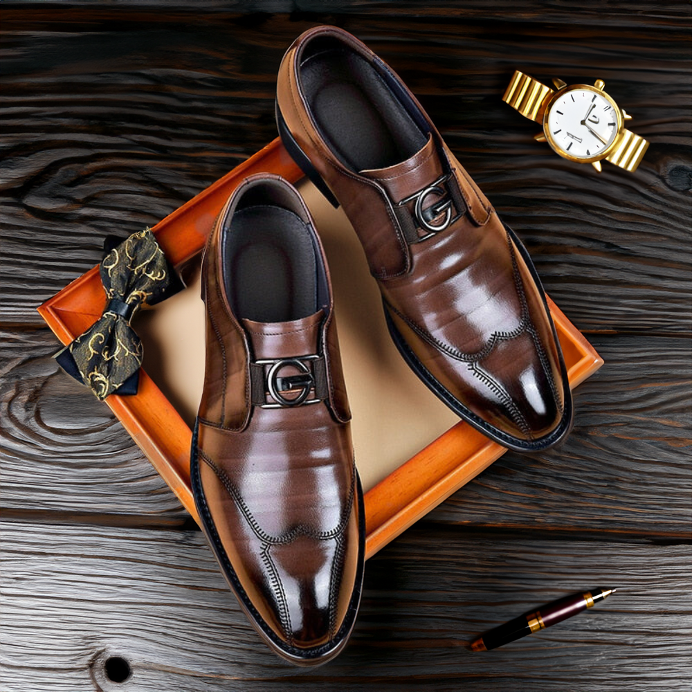 Giovanni - Men's Buckled Leather Dress Loafers
