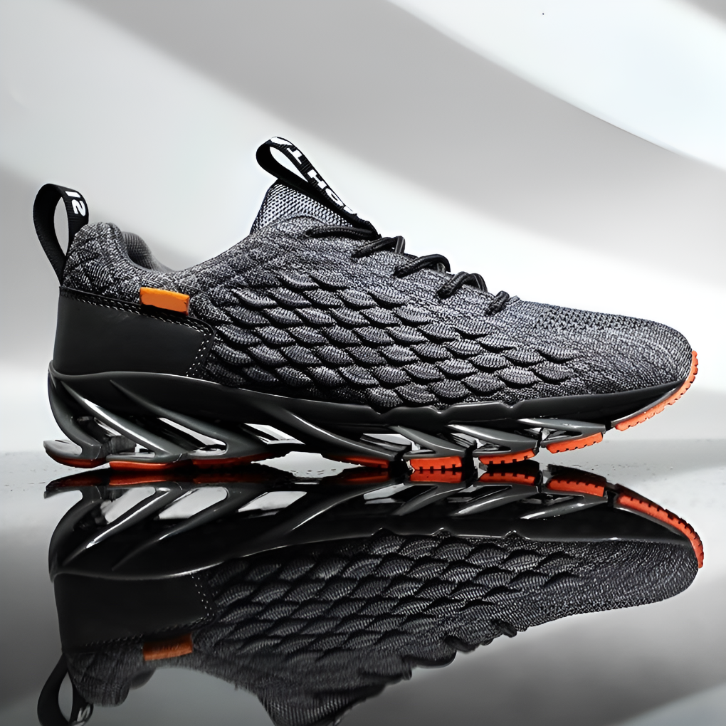 Men's Knit Blade-Sole Running Sneakers