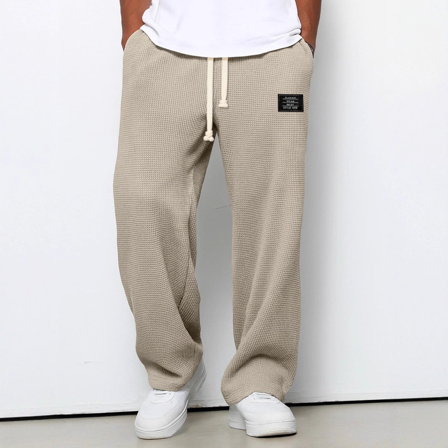 Men's Waffle-Knit Relaxed Trousers