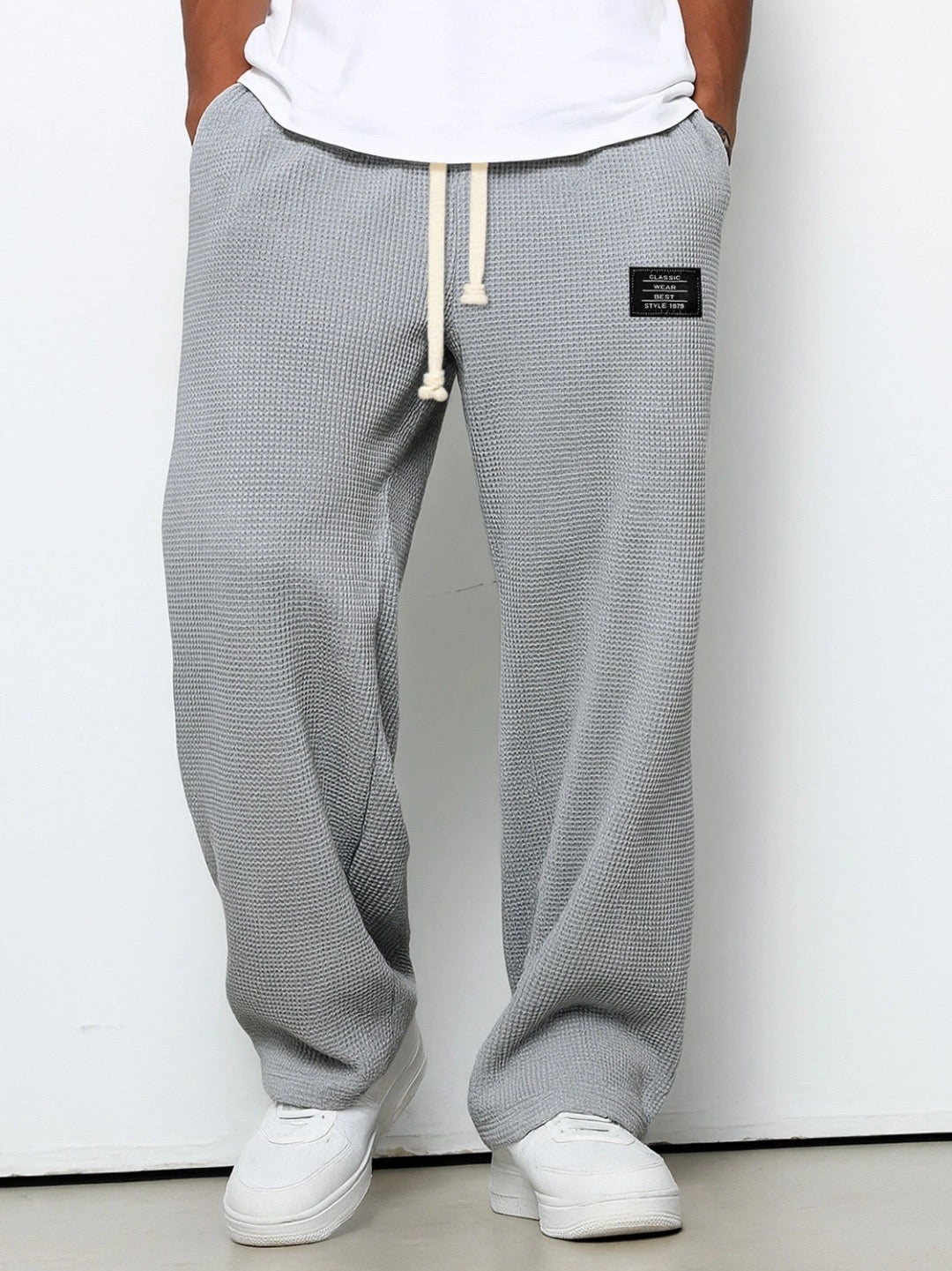 Men's Waffle-Knit Relaxed Trousers