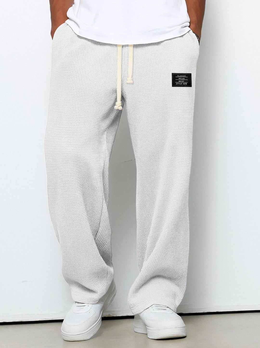 Men's Waffle-Knit Relaxed Trousers