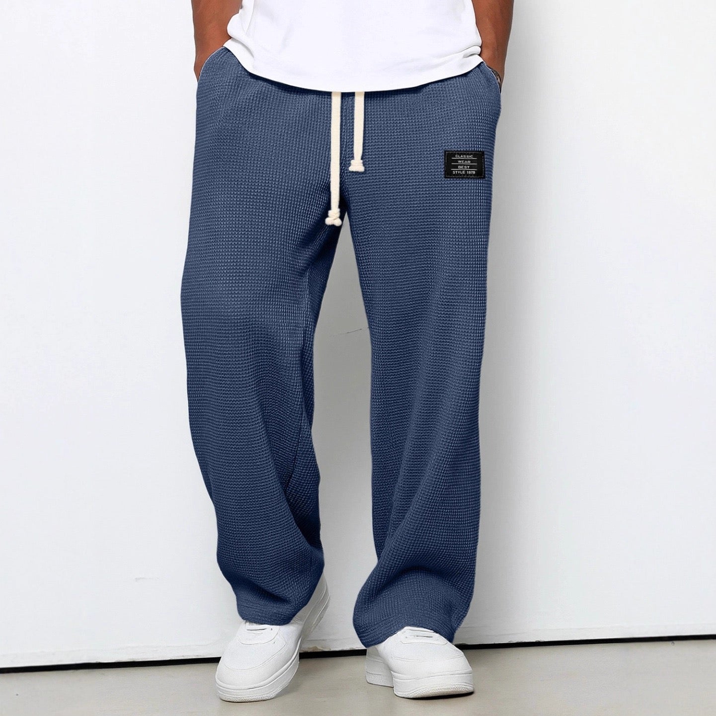 Men's Waffle-Knit Relaxed Trousers