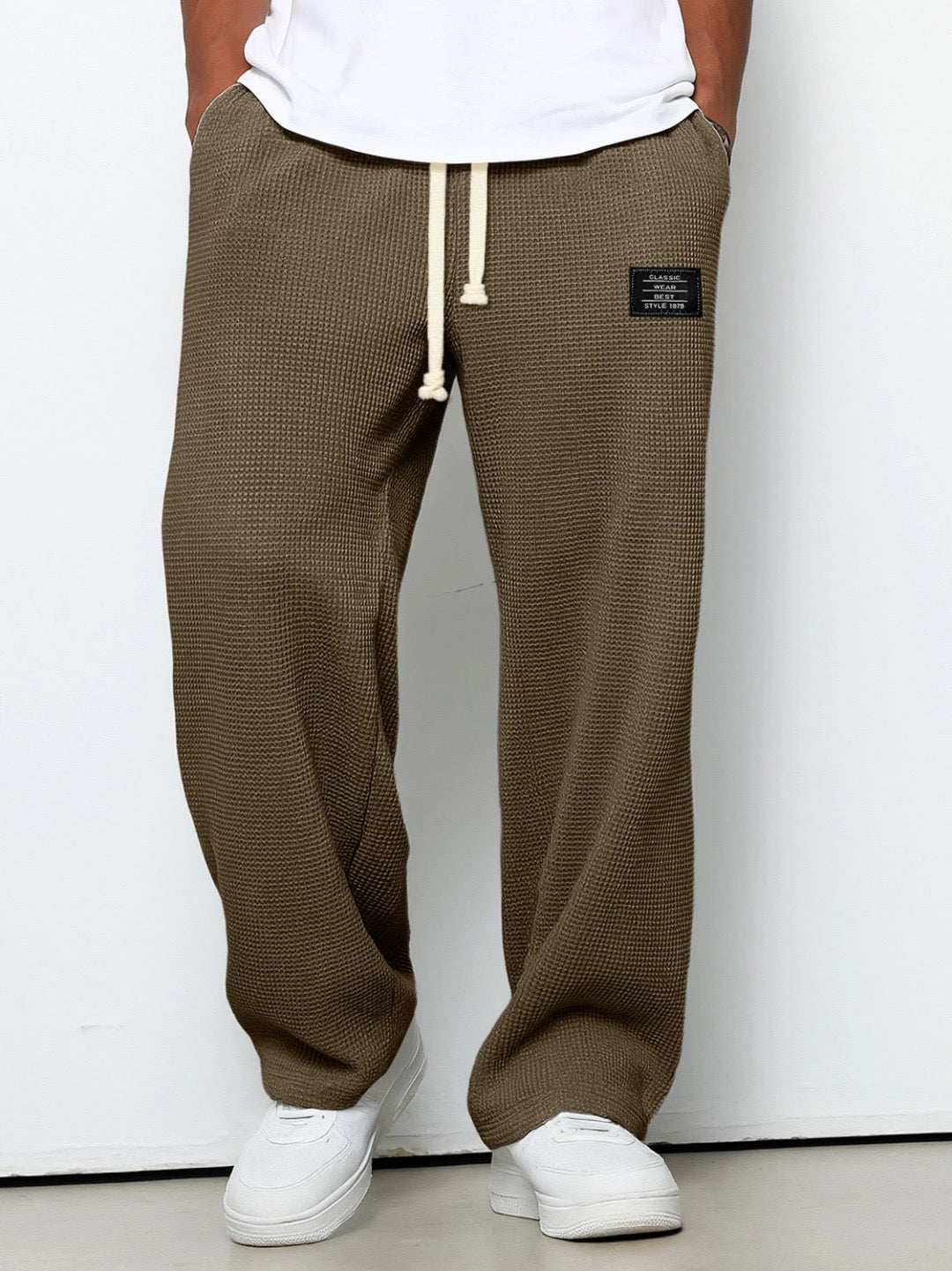 Men's Waffle-Knit Relaxed Trousers