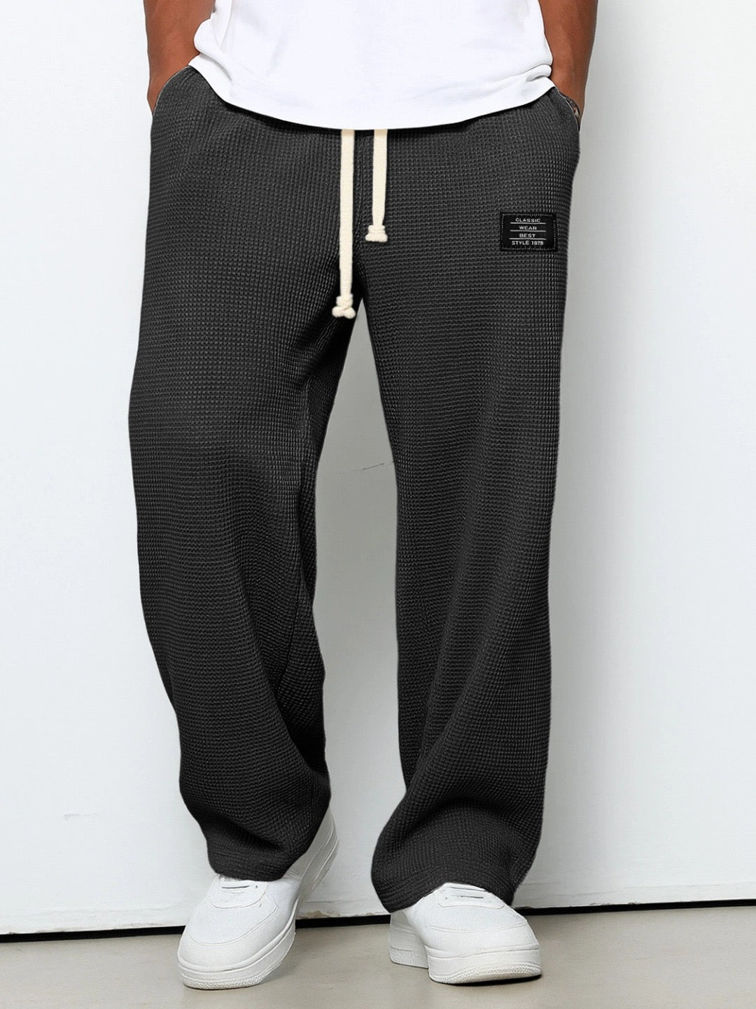 Men's Waffle-Knit Relaxed Trousers