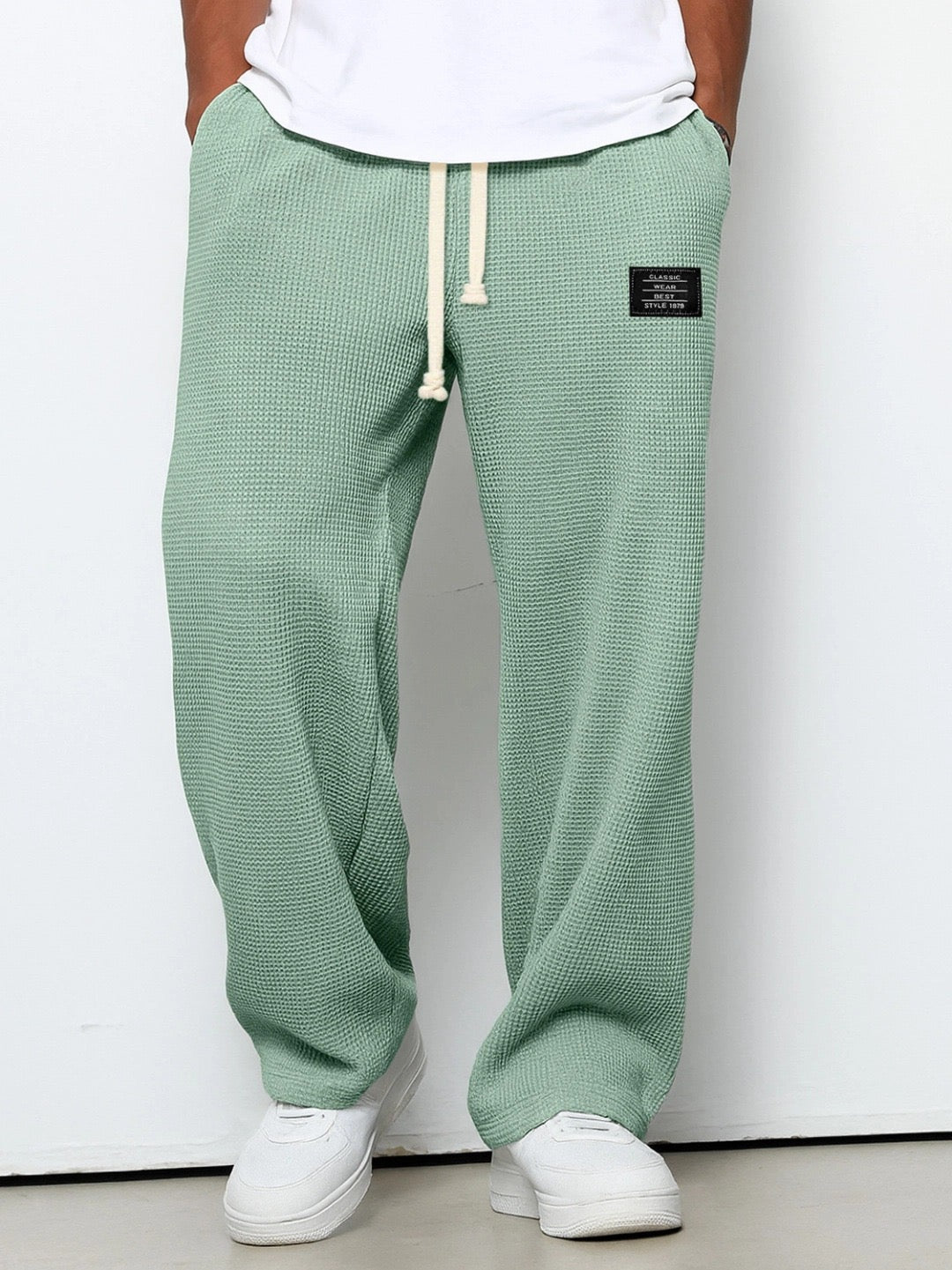 Men's Waffle-Knit Relaxed Trousers