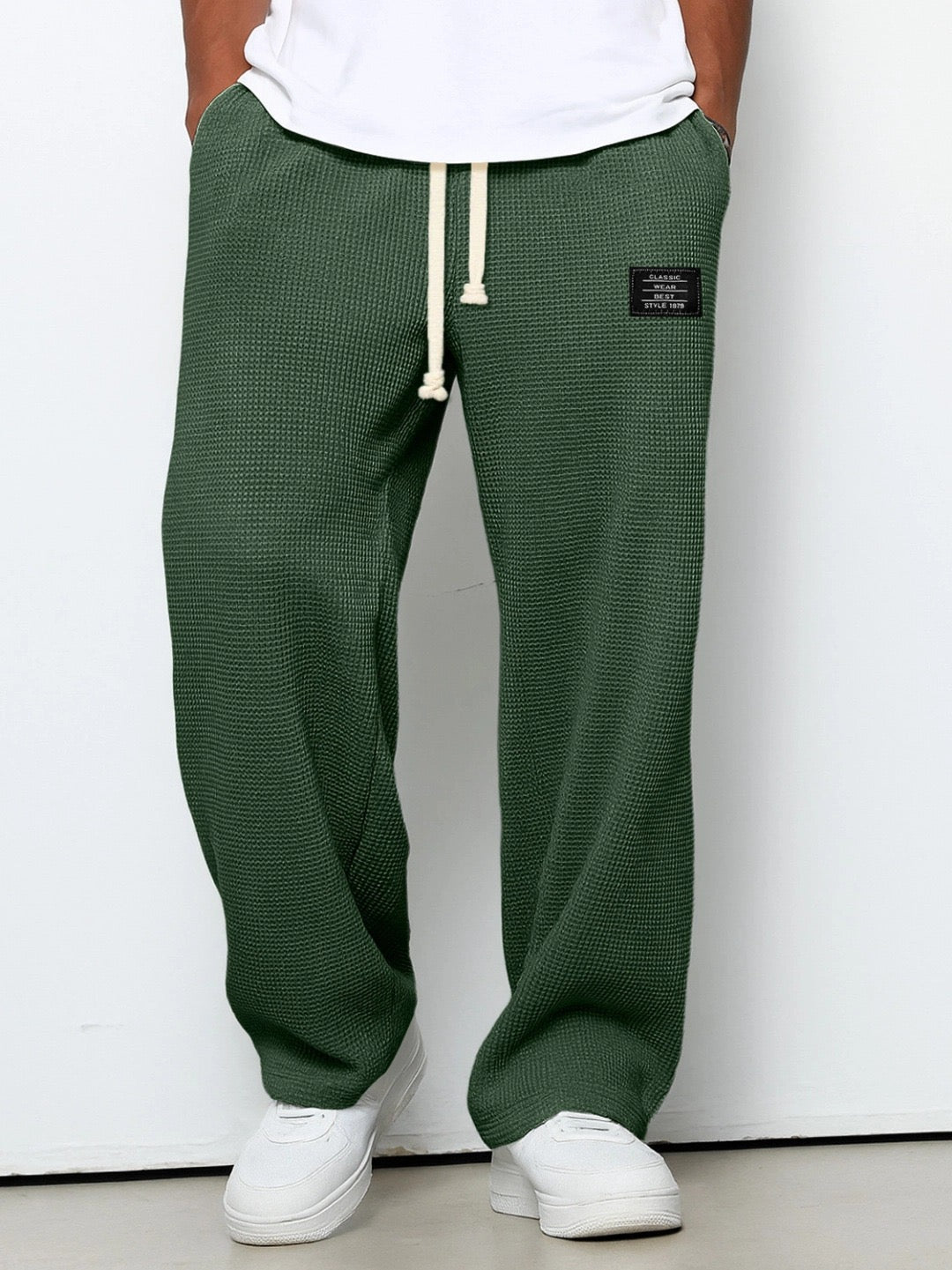 Men's Waffle-Knit Relaxed Trousers