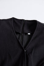 Women's Burgundy Wrap-Style Midi Dress - Button Detail