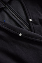 Women's Burgundy Wrap-Style Midi Dress - Button Detail