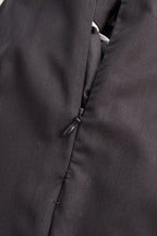 Women's Halter Neck Blouse - White with Black Contrast Trim