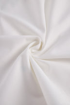 Women's Halter Neck Blouse - White with Black Contrast Trim