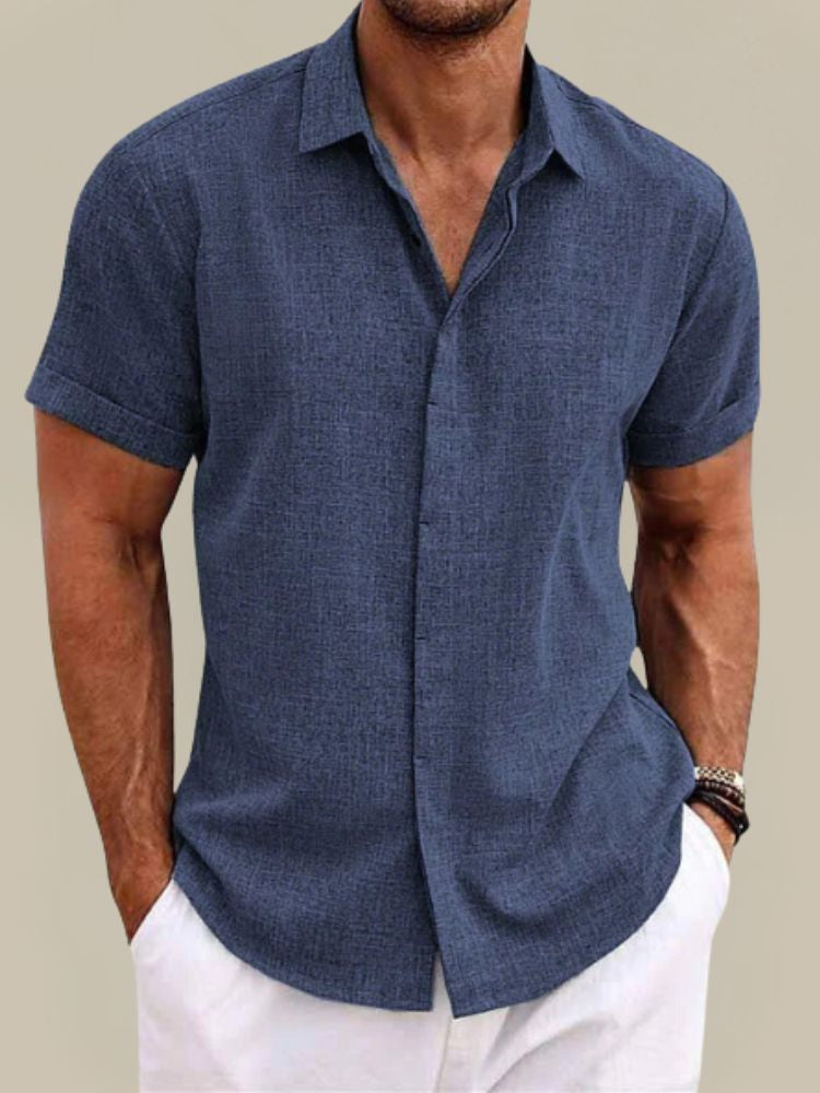 Men's Short-Sleeve Linen Shirt