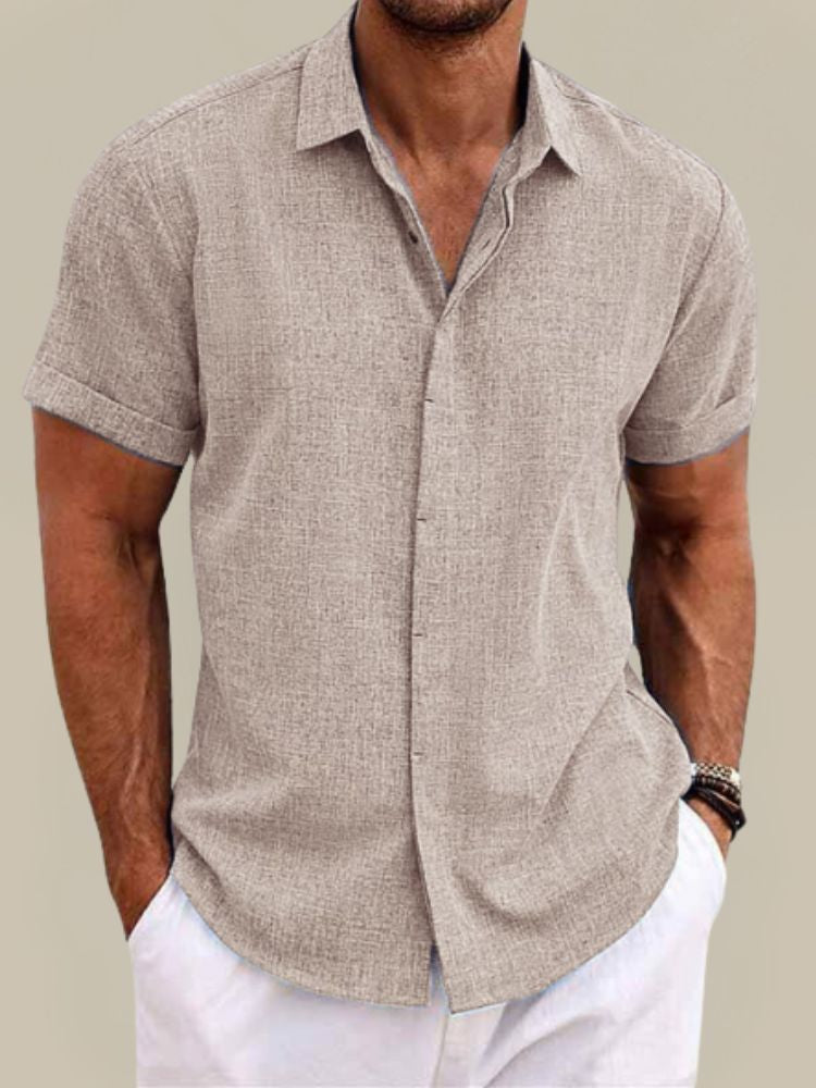 Men's Short-Sleeve Linen Shirt