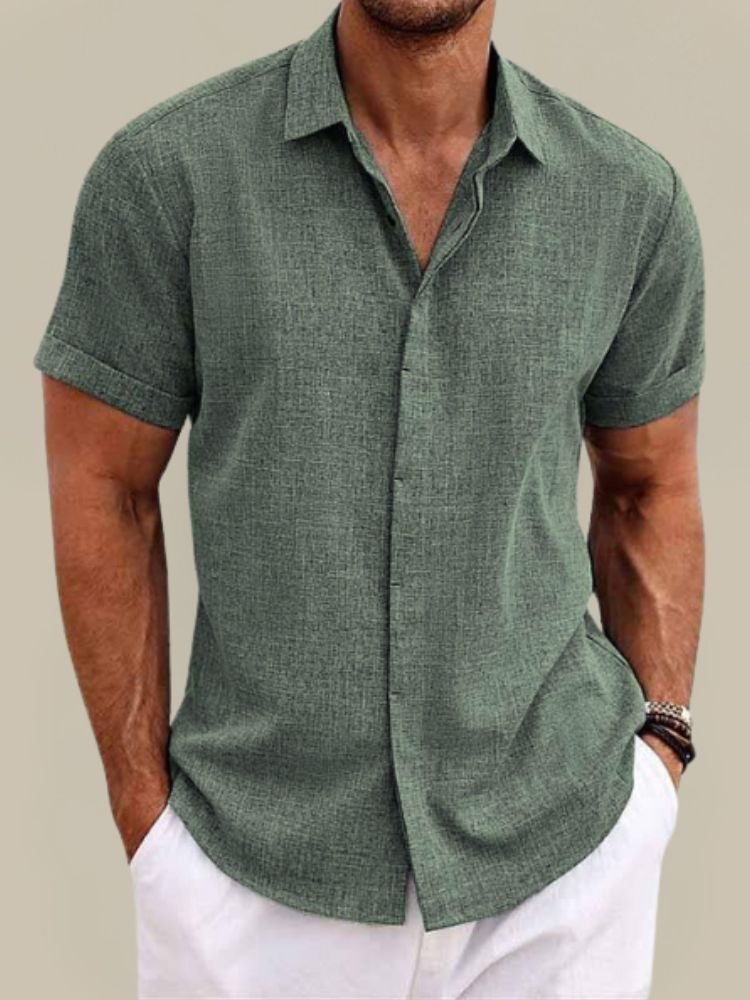 Men's Short-Sleeve Linen Shirt