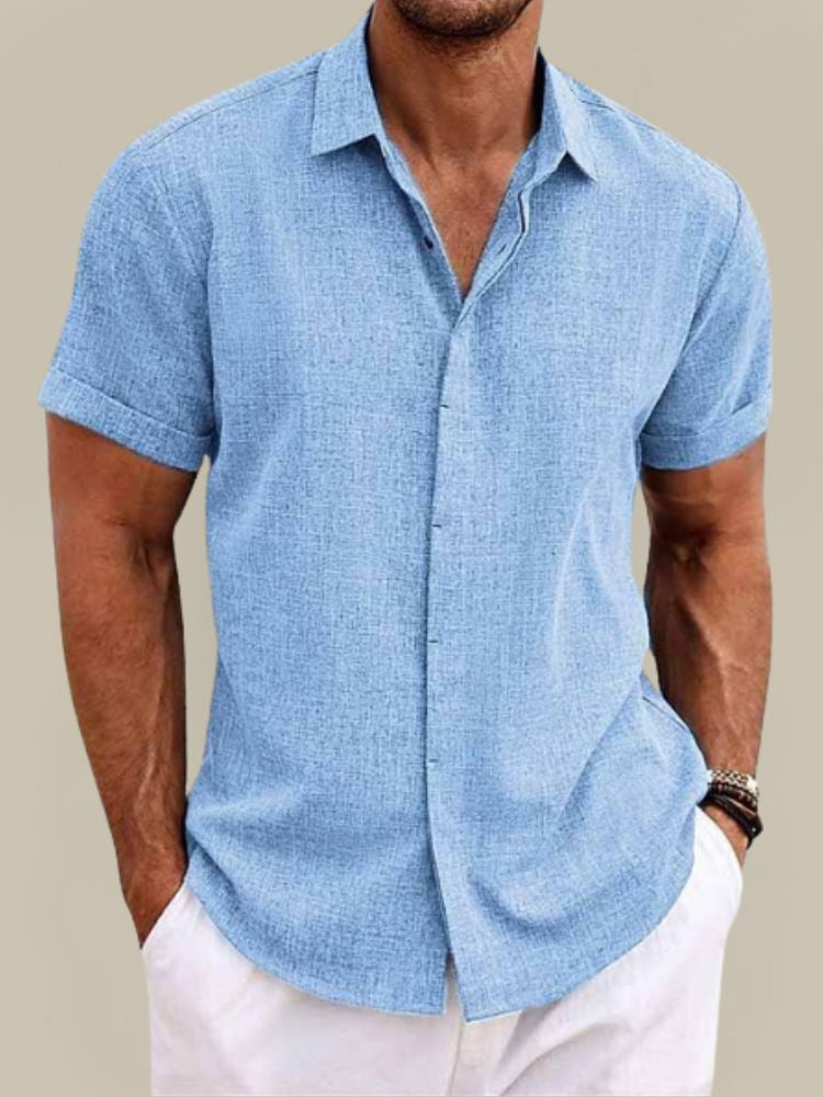 Men's Short-Sleeve Linen Shirt