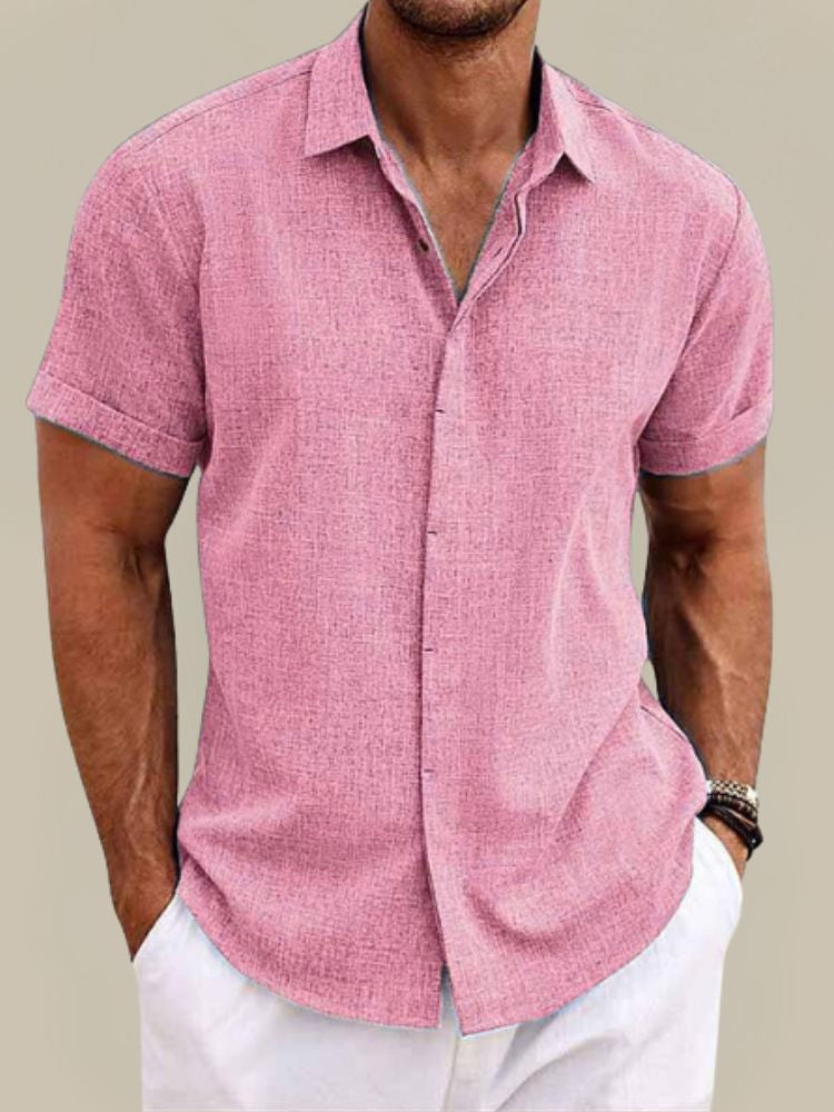 Men's Short-Sleeve Linen Shirt