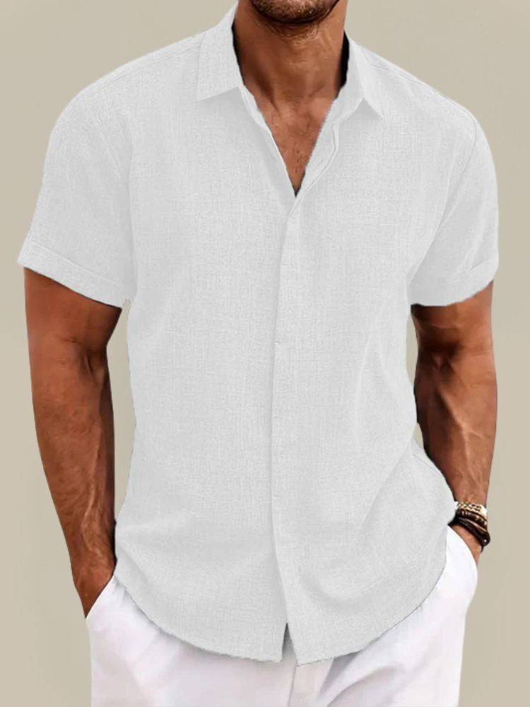 Men's Short-Sleeve Linen Shirt