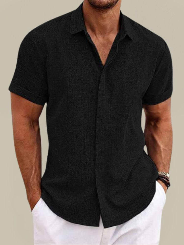 Men's Short-Sleeve Linen Shirt