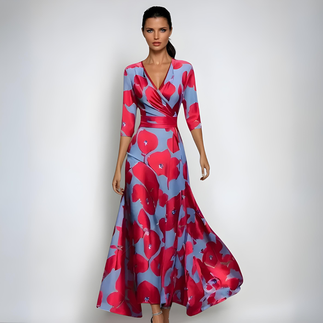 Lynor - Women's Floral Wrap Maxi Dress