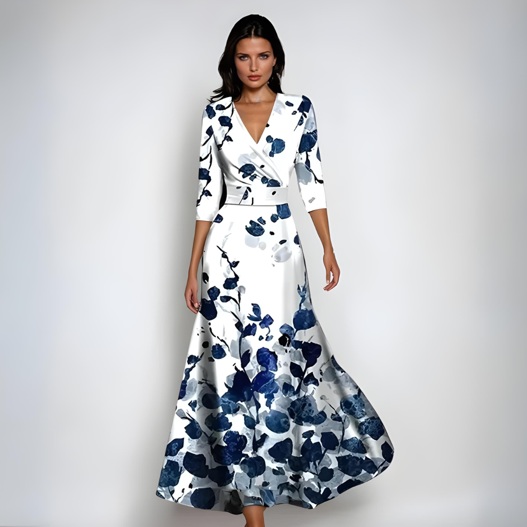 Lynor - Women's Floral Wrap Maxi Dress