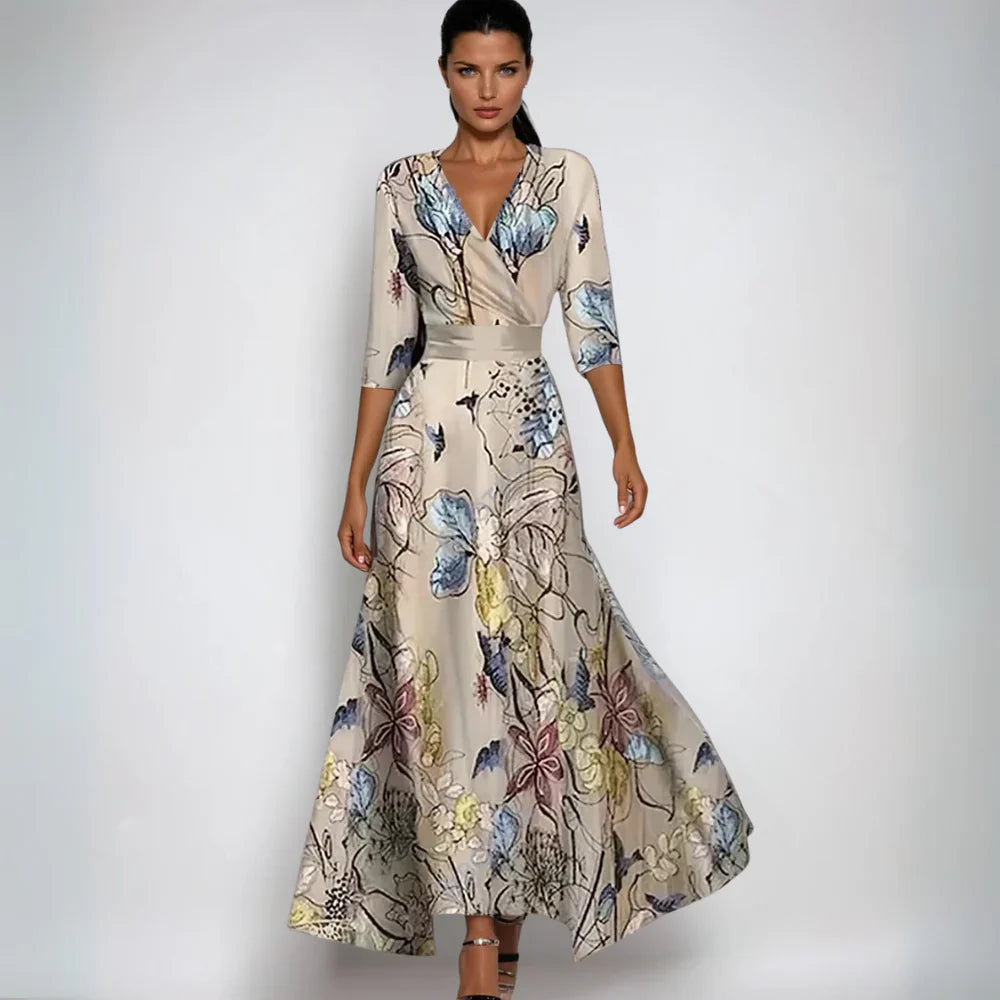 Lynor - Women's Floral Wrap Maxi Dress