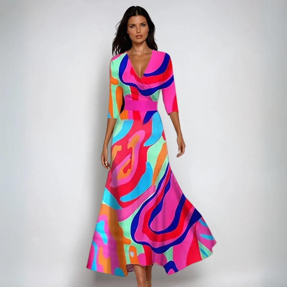 Lynor - Women's Floral Wrap Maxi Dress