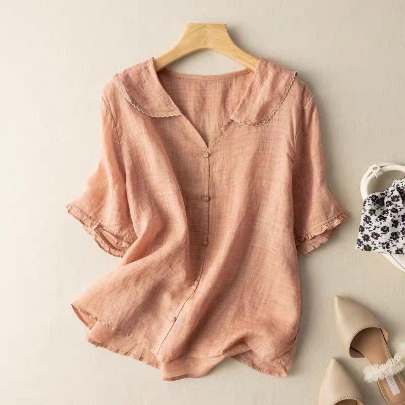 Women's Vintage Blouse - Button Detail Long Sleeve Blouse