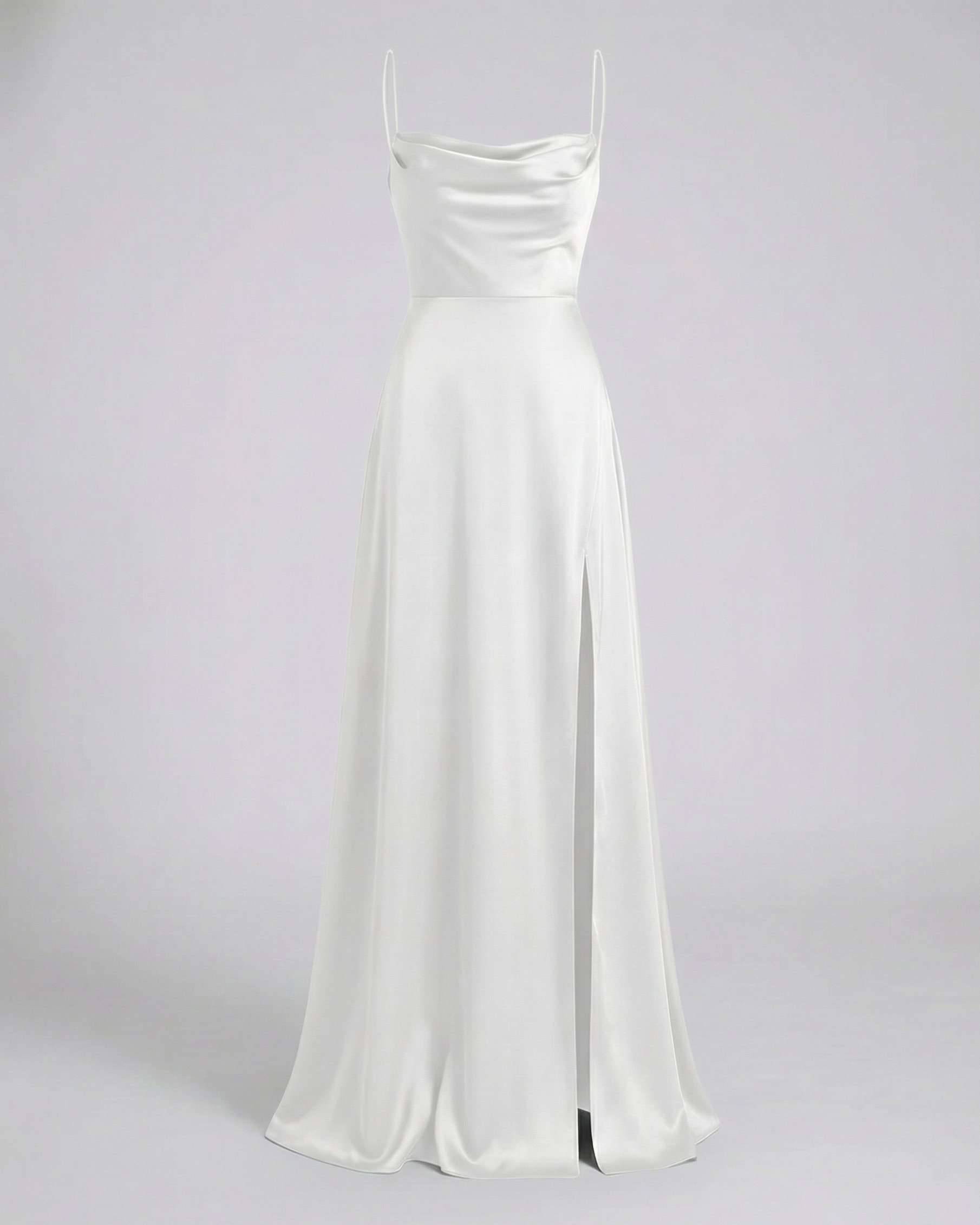 Skye - Women's Maxi Dress with High Side Slit and Defined Waist