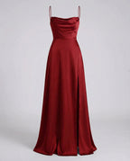 Skye - Women's Maxi Dress with High Side Slit and Defined Waist