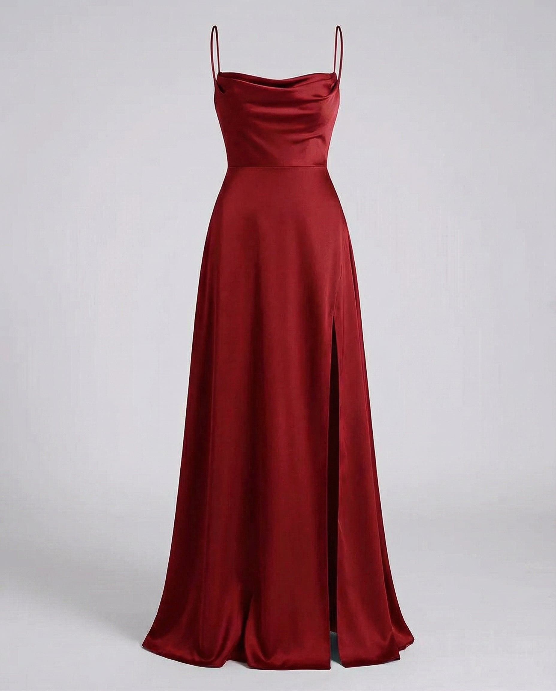 Skye - Women's Maxi Dress with High Side Slit and Defined Waist