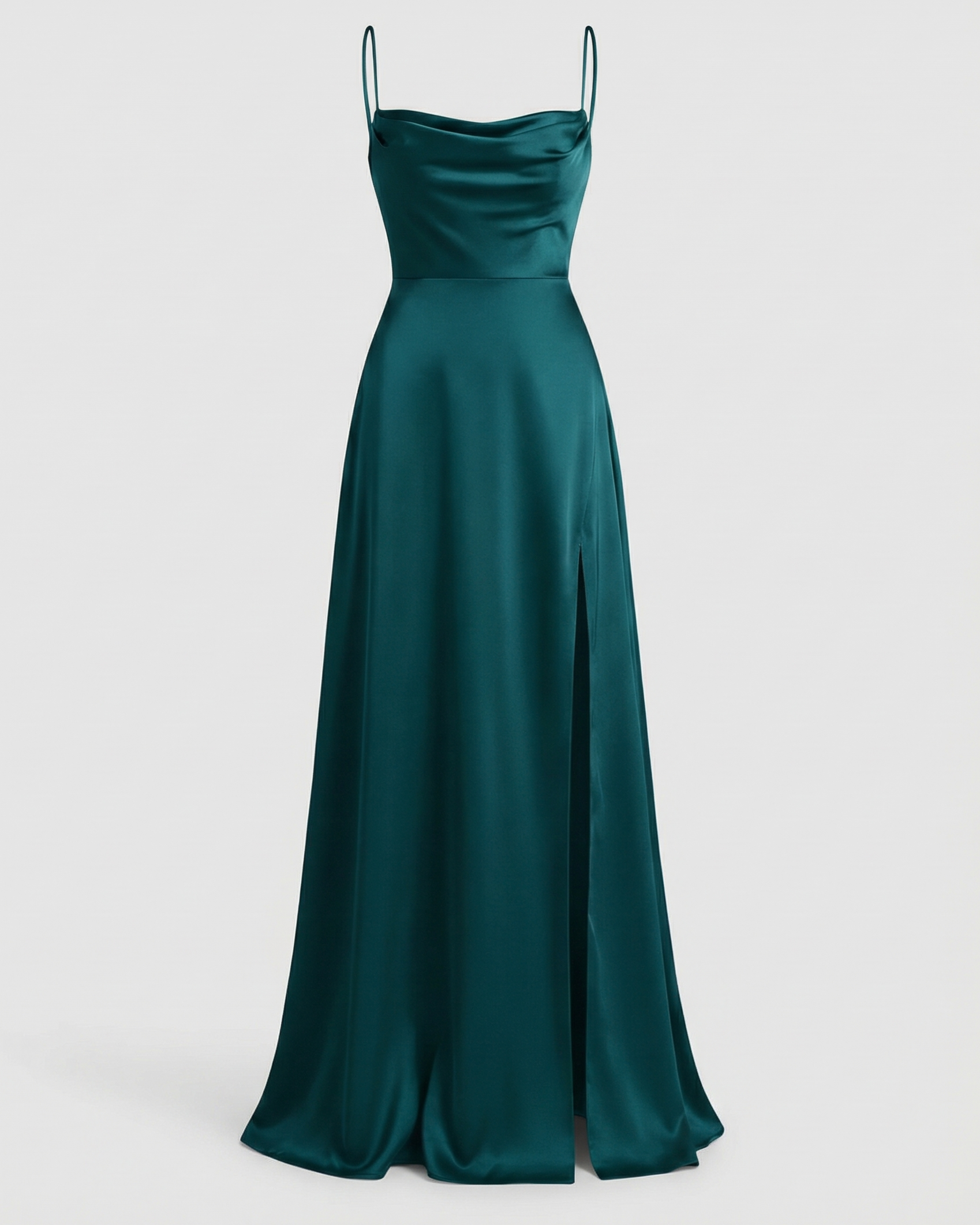 Skye - Women's Maxi Dress with High Side Slit and Defined Waist