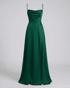 Skye - Women's Maxi Dress with High Side Slit and Defined Waist