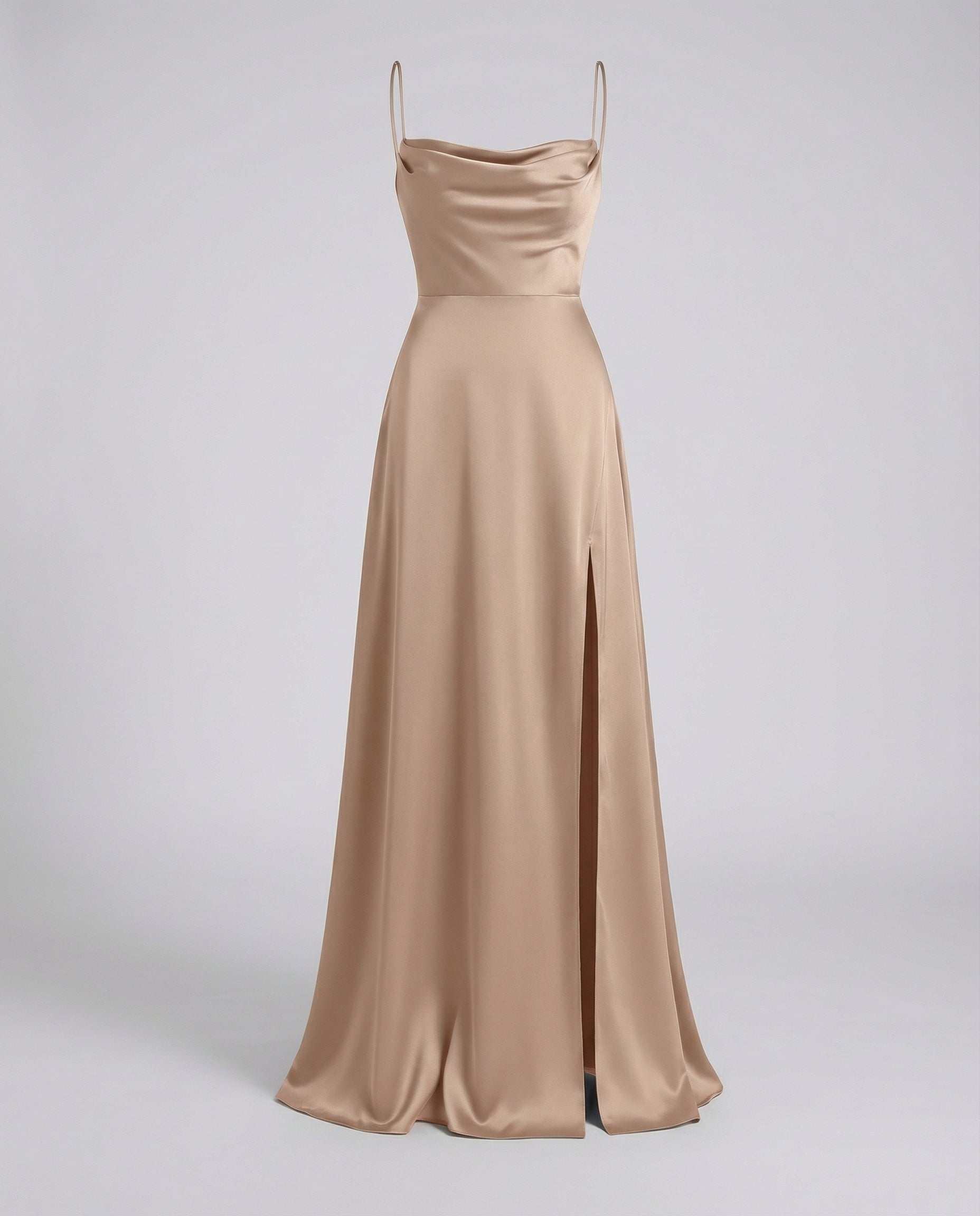 Skye - Women's Maxi Dress with High Side Slit and Defined Waist