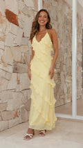 Astrid - Women's Maxi Ruffle Dress with Tiered Skirt