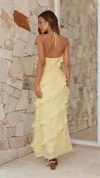 Astrid - Women's Maxi Ruffle Dress with Tiered Skirt