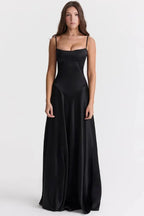 Gabriella - Women's Satin Corset Maxi Dress