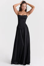 Gabriella - Women's Satin Corset Maxi Dress