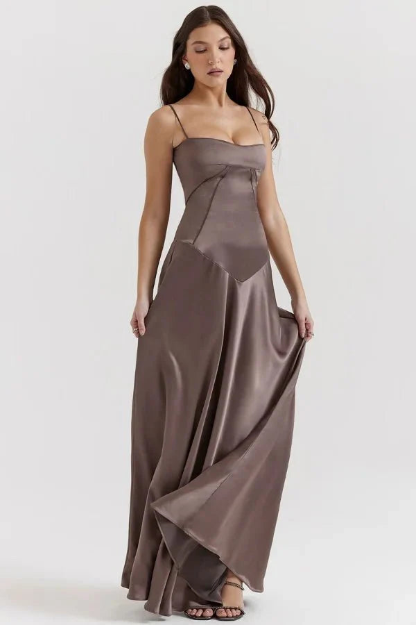 Gabriella - Women's Satin Corset Maxi Dress