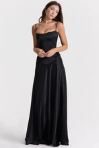 Gabriella - Women's Satin Corset Maxi Dress