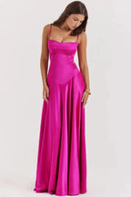 Gabriella - Women's Satin Corset Maxi Dress
