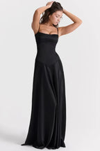 Gabriella - Women's Satin Corset Maxi Dress