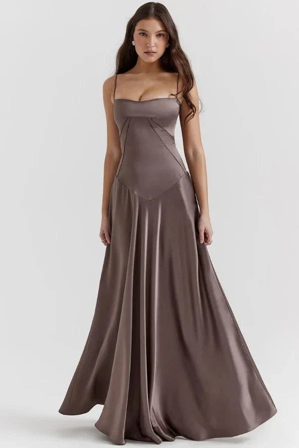 Gabriella - Women's Satin Corset Maxi Dress