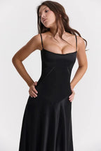 Gabriella - Women's Satin Corset Maxi Dress